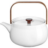 Teapot with Wooden Handle, White
