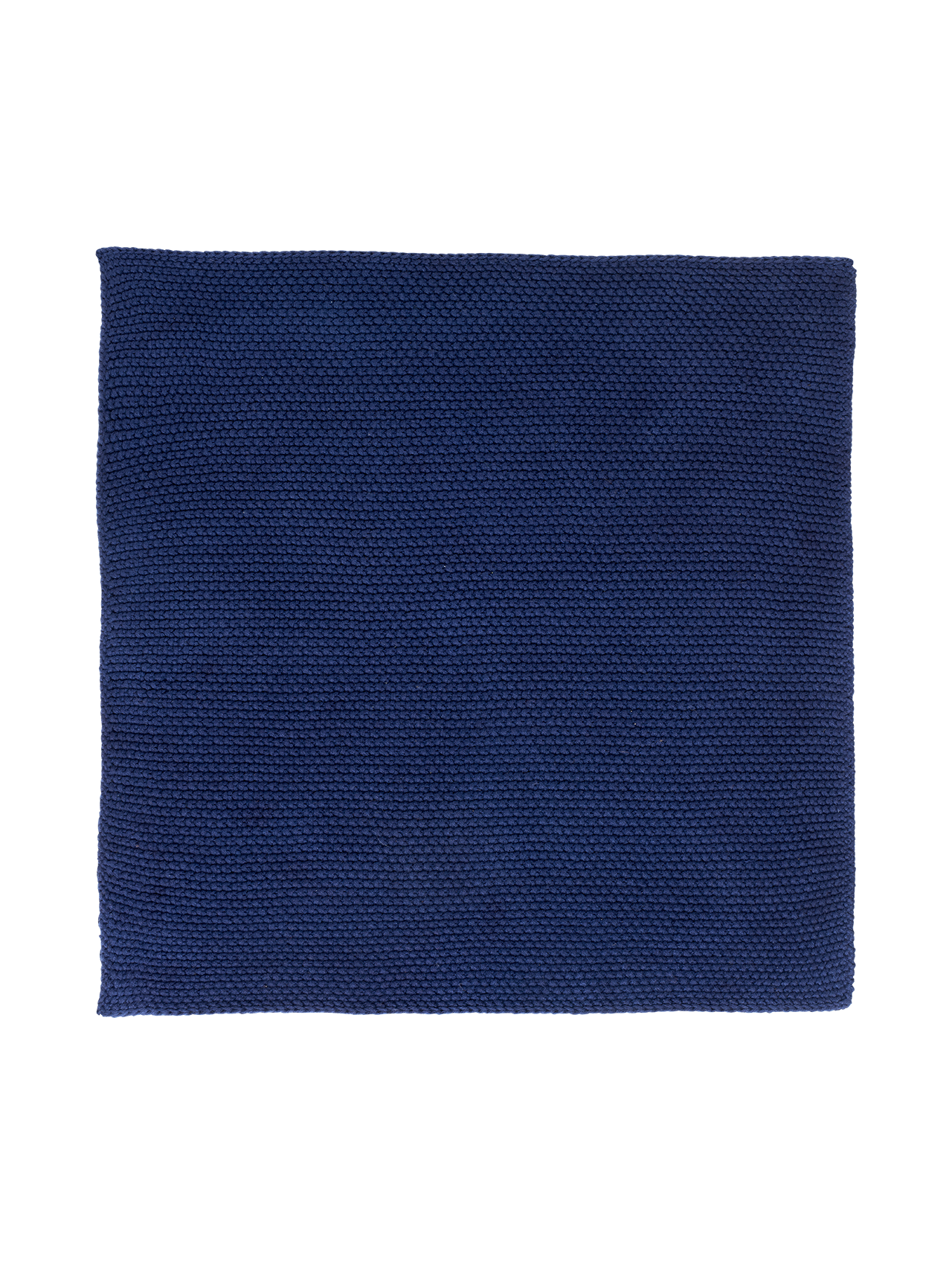 Set of 2 knitted cotton towels, deep blue