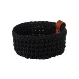crocheted basket, black, S
