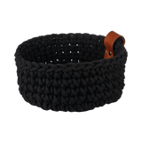 crocheted basket, black, M
