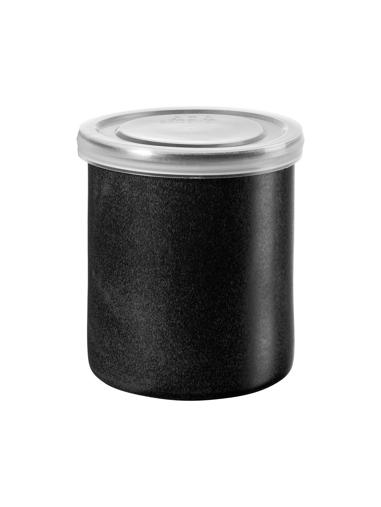 storage jar, black (Ø9.5 × H10 cm)