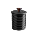 storage jar, black (Ø9.5 × H13 cm)