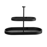 Two-tier stand, oval, black