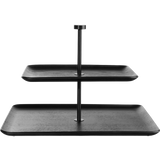 Two-tier stand, rectangular, black
