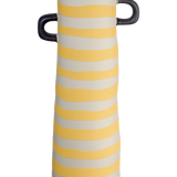 vase, yellow striped (Ø10 × H28 cm)