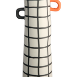 vase, checkered (Ø10 × H28 cm)