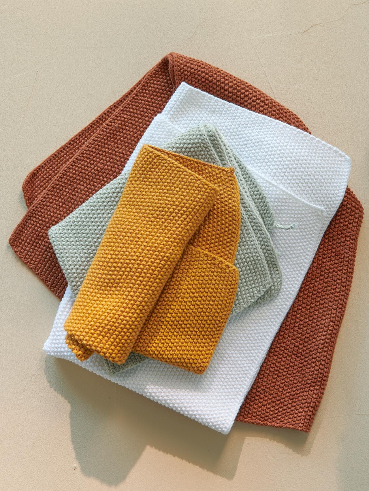 geschirrtuch gestrickt, weiß