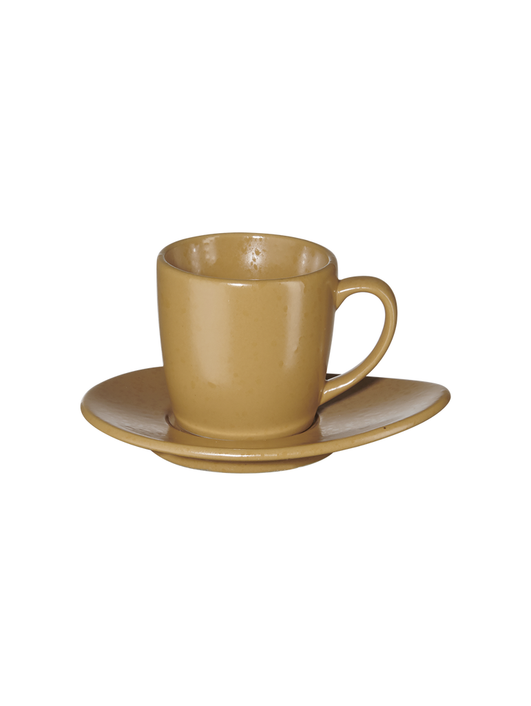 espressotasse mit unterteller, ocra