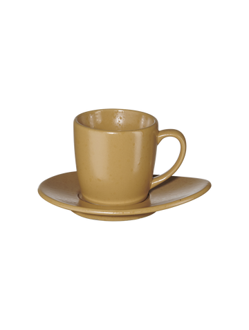 espressotasse mit unterteller, ocra
