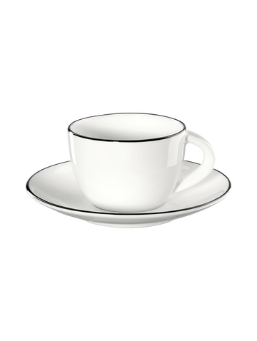 espressotasse mit unterteller, ligne noire