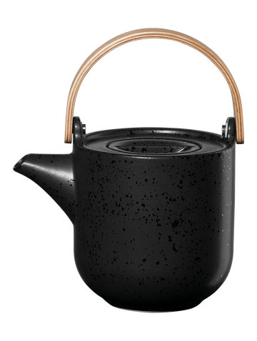 teekanne mit holzgriff, kuro