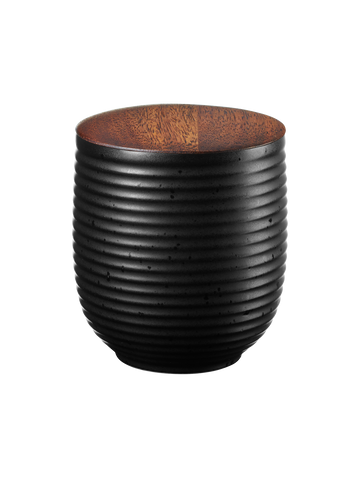 teedose, black mit holzdeckel