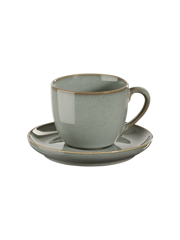 espressotasse mit unterteller, eucalyptus