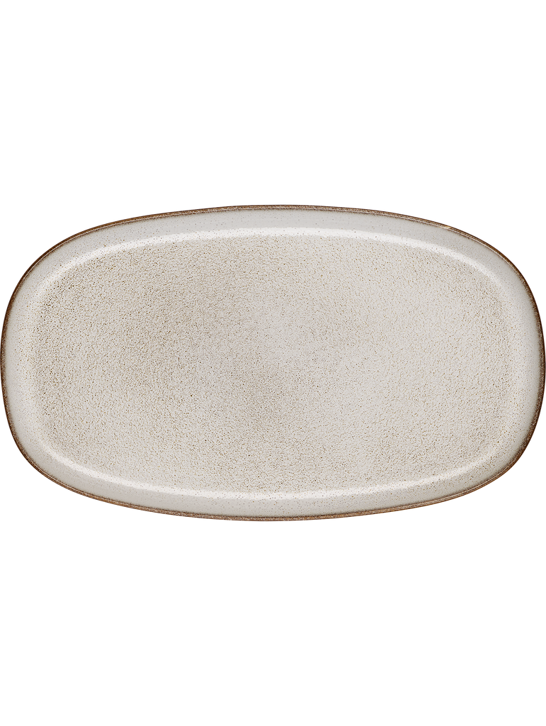 platte, oval, sand