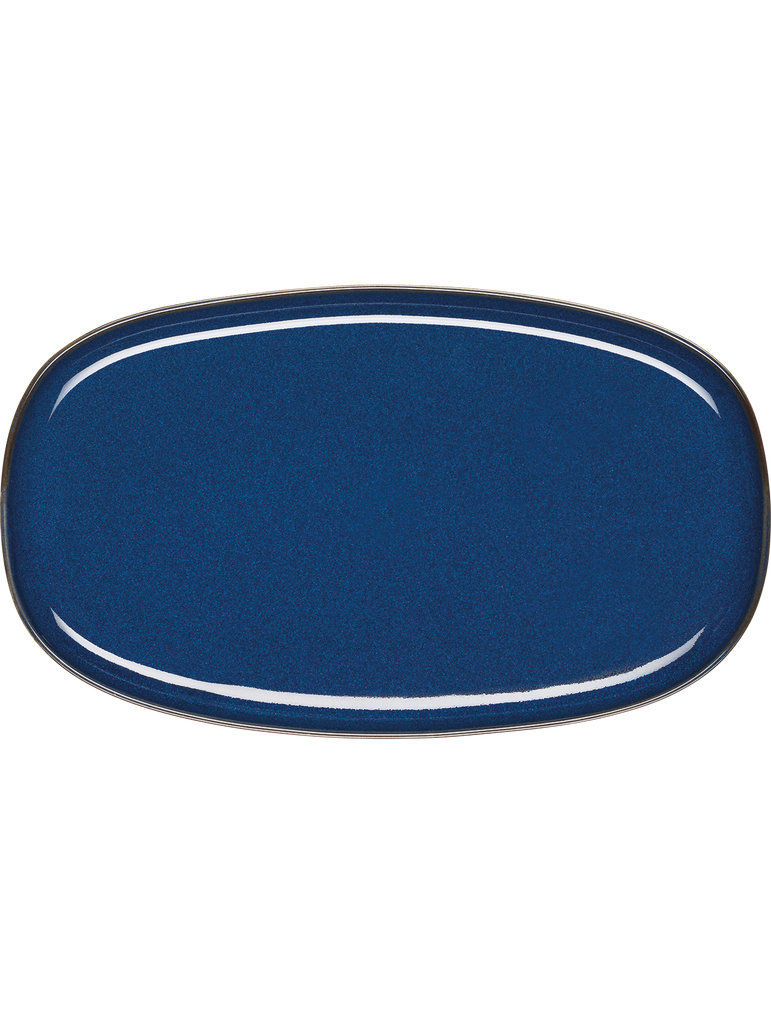 platte, oval, midnight blue
