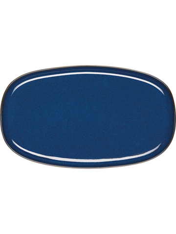 platte, oval, midnight blue