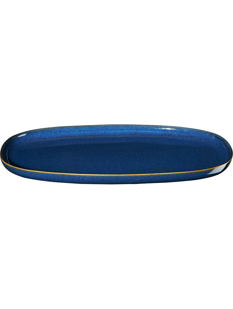 platte, oval, midnight blue