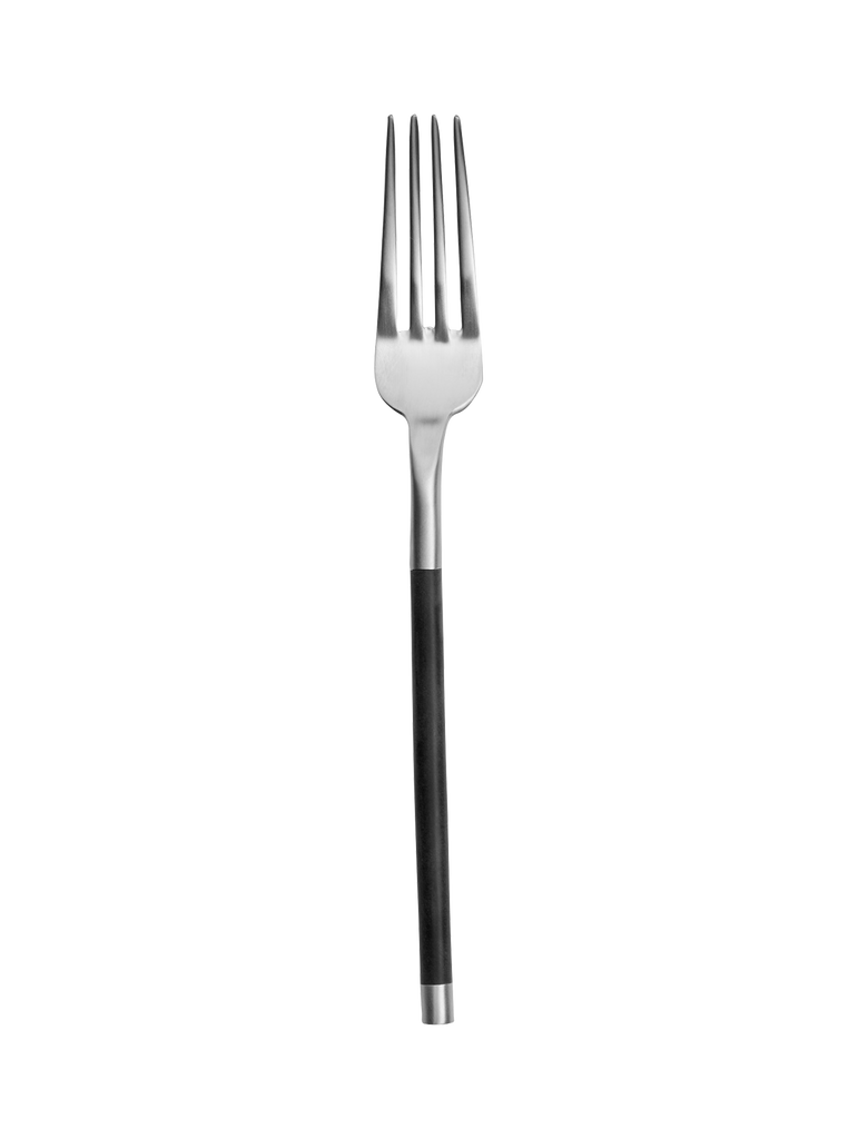 gabel, schwarzer griff