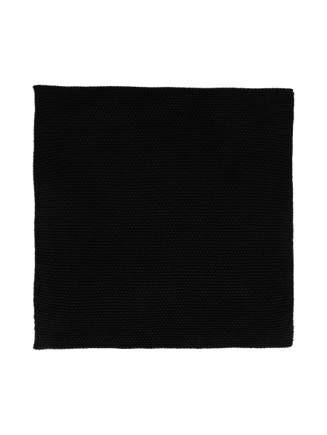 Set of 2 knitted cotton towels, black
