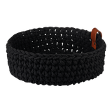 crocheted basket, black, L
