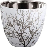 ASA 10101427 Xmas Tea Light Holder with Branches White / Silver Porcelain Diameter 7.2 cm