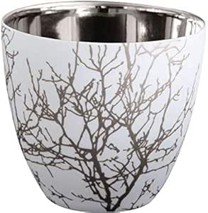 ASA 10101427 Xmas Tea Light Holder with Branches White / Silver Porcelain Diameter 7.2 cm