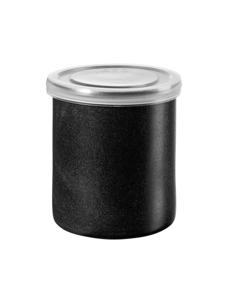 storage jar, black (Ø9.5 × H10 cm)