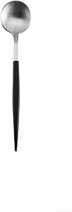 ASA Goa Espresso Spoon with Black Handle Stainless Steel 10 cm Silver