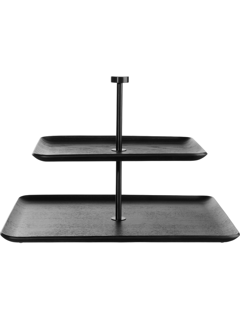 etagere 2-stufig, rechteckig, schwarz