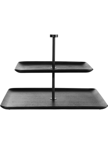 etagere 2-stufig, rechteckig, schwarz