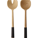 Salad Servers with Black Nylon Handle, Small