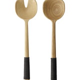 Salad Servers with Black Nylon Handle, Large