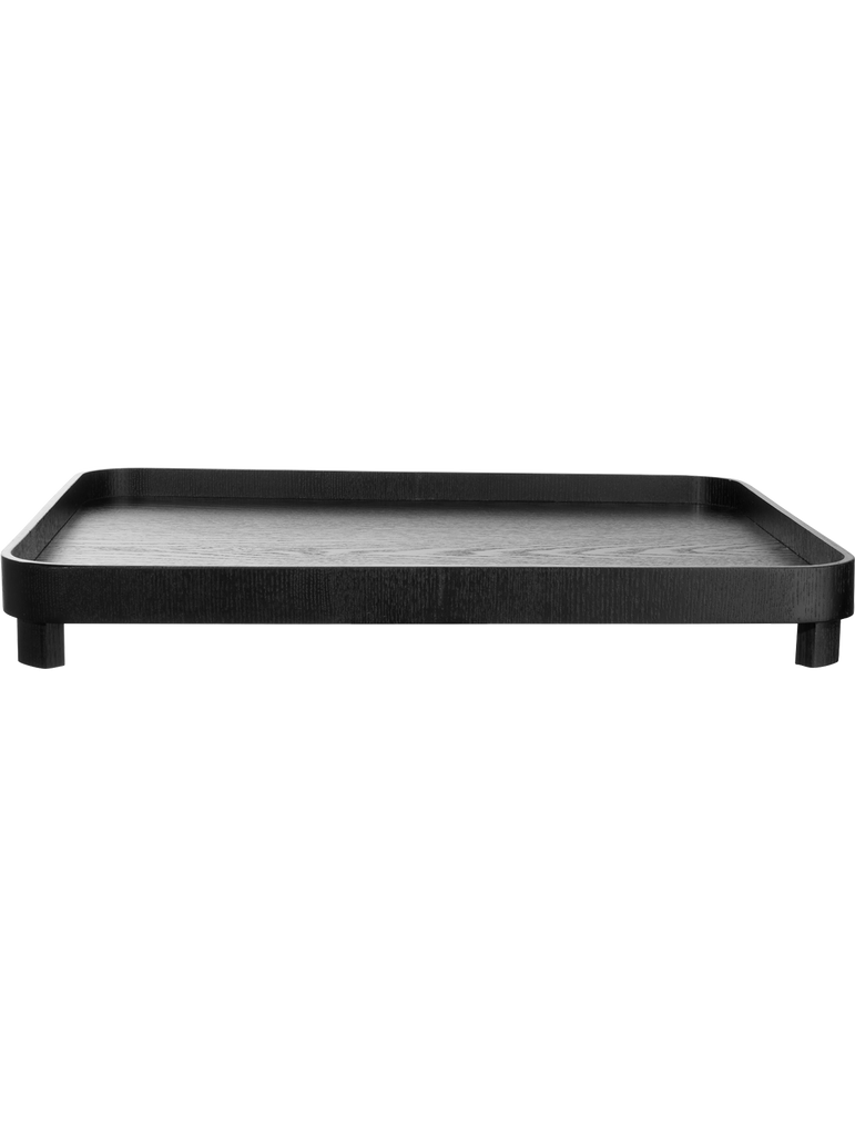 tablett auf fuß, schwarz