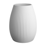 vase, white, stripes (Ø15.4 × H20 cm)