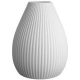 vase, white, stripes (Ø18.7 × H24 cm)