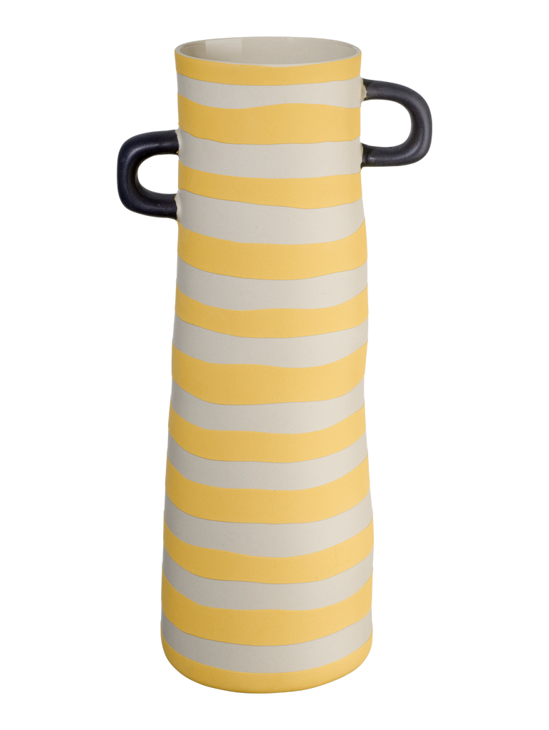 vase, gelb gestreift