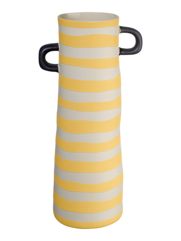 vase, gelb gestreift