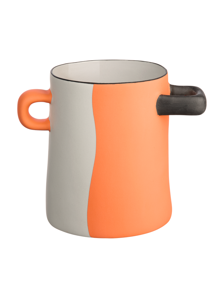 vase, orange geteilt
