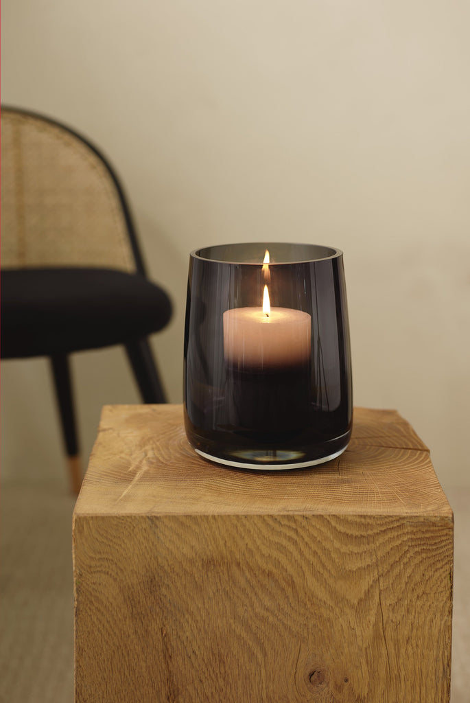 vase/windlicht, grau