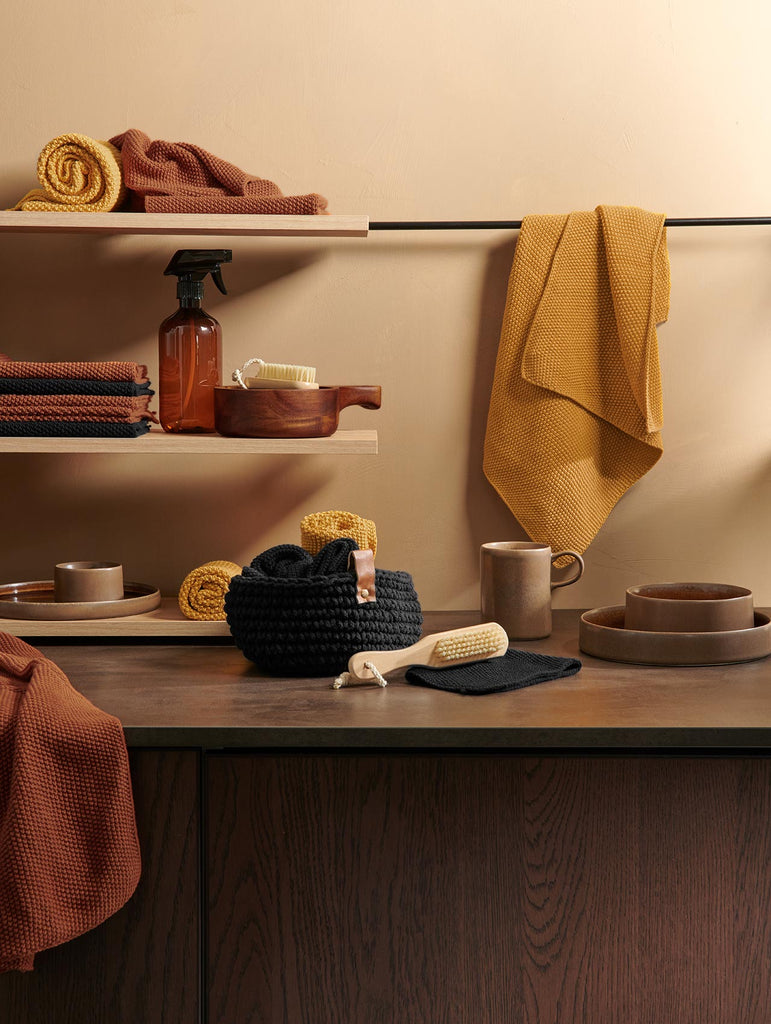 2er set baumwolltuch gestrickt, light khaki