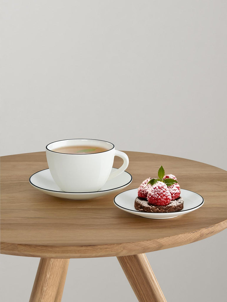 kaffeetasse mit unterteller, ligne noire