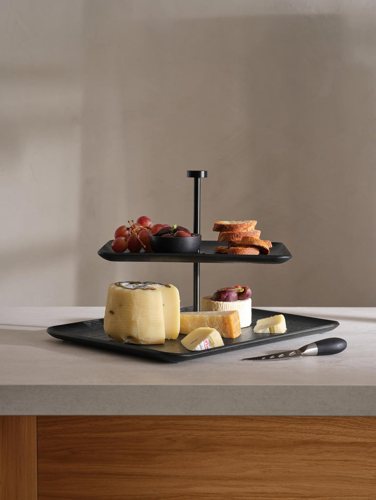 etagere 2-stufig, rechteckig, schwarz