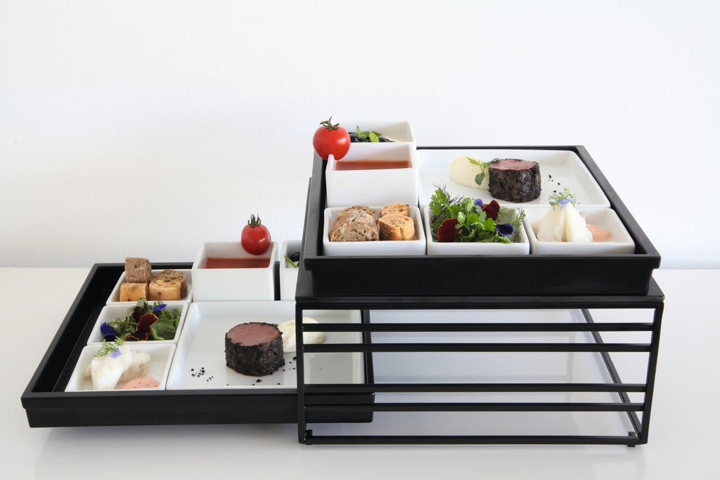 metalldisplay zum herausziehen, quadratisch