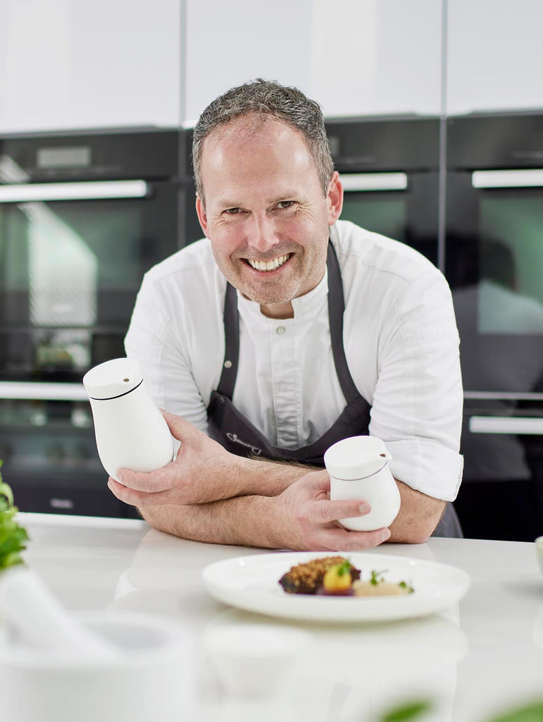sauciere mit deckel, doppelwandig