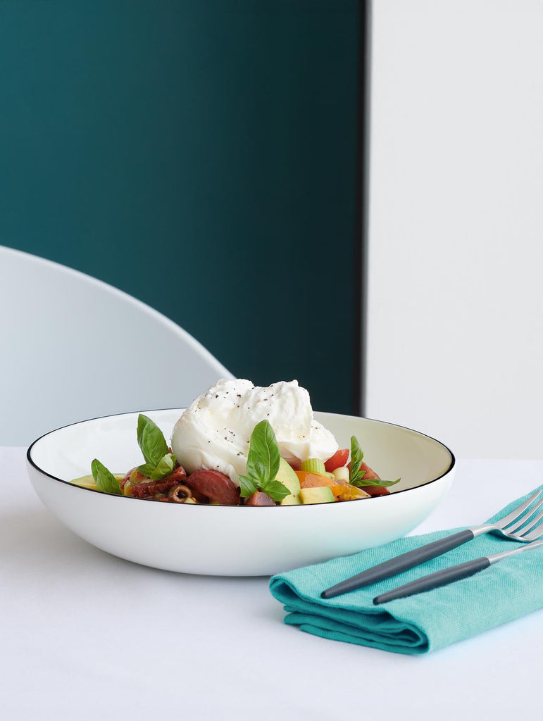 pasta-/suppenteller, ligne noire