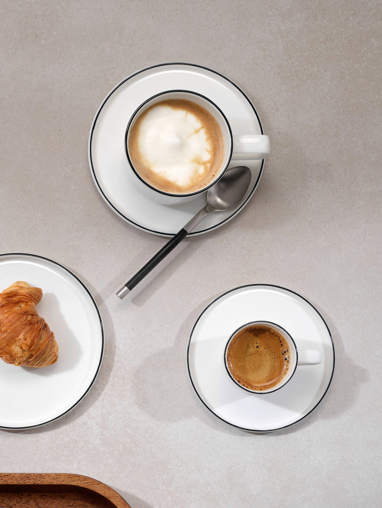 espressotasse mit unterteller, ligne noire