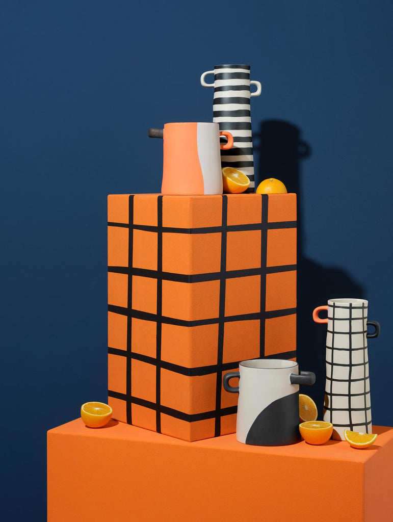 vase, orange geteilt