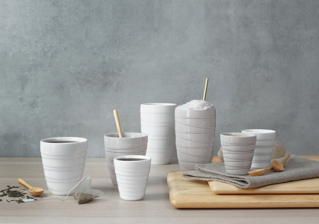 thermobecher twisted, grau