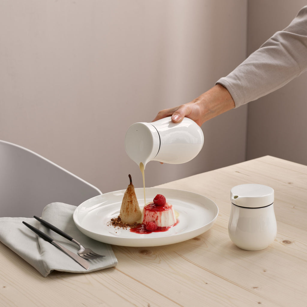 sauciere mit deckel, doppelwandig