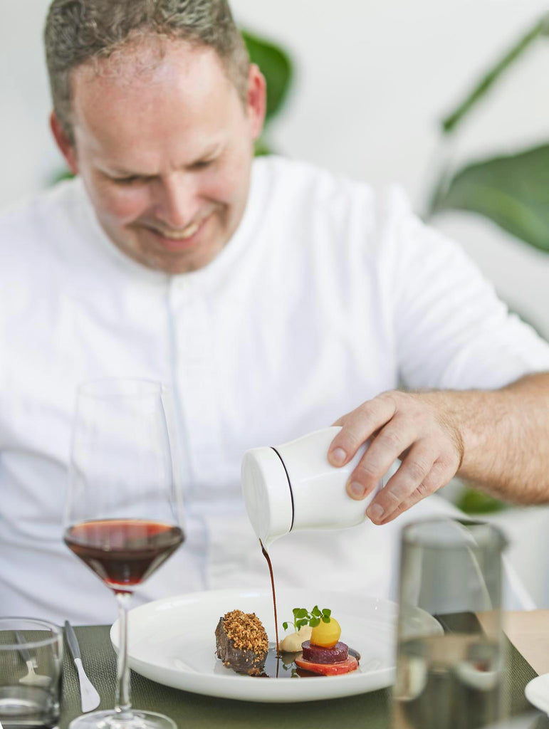 sauciere mit deckel, doppelwandig